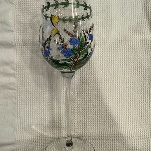 Godinger hand painted wine glasses. Set of 6, like Portmeirion Botanic Garden